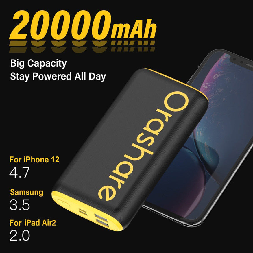 Orashare O20 Powerbank Fast Charging Large Capacity 20000mAh Dual USB Output