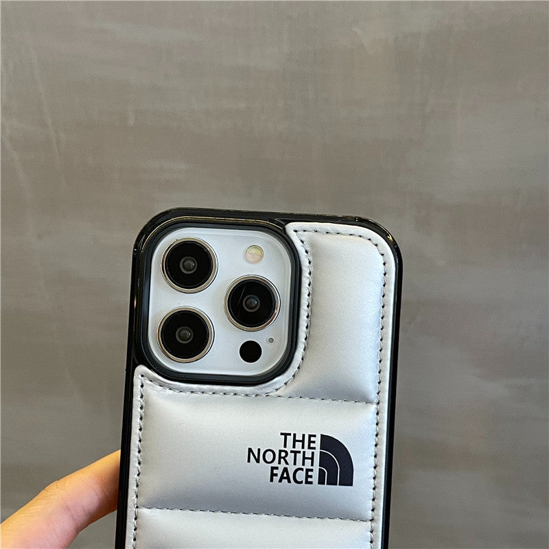 3D Puffer IPhone Case For IPhone 16 Pro MAX 12 13 14 15 Pro Max 7 8 Plus Mini XS Casing North Fashion Luxury Cotton Filled Down Jacket