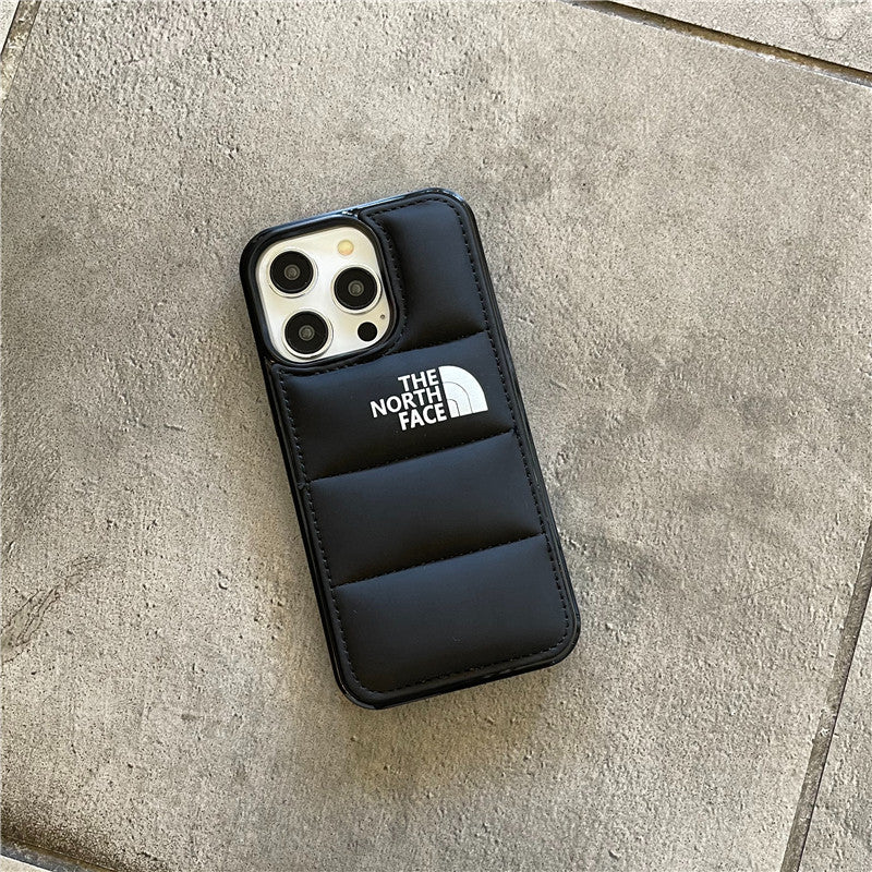 3D Puffer IPhone Case For IPhone 16 Pro MAX 12 13 14 15 Pro Max 7 8 Plus Mini XS Casing North Fashion Luxury Cotton Filled Down Jacket