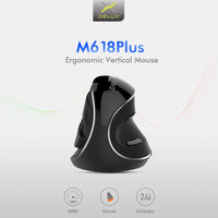 Delux M618 Plus Ergonomic Vertical Wireless Mouse