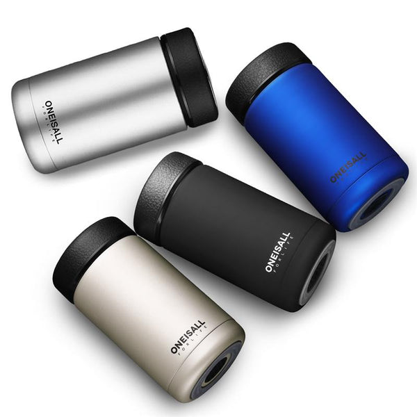 ONEISALL 400ml Portable Stainless Steel Vacuum Flask Mini Thermos Cup Leak-proof Water Bottle