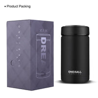 ONEISALL 400ml Portable Stainless Steel Vacuum Flask Mini Thermos Cup Leak-proof Water Bottle